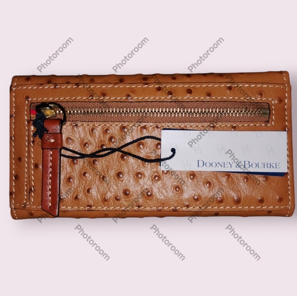 (NWT) DOONEY & BOURKE® Ostrich Continental Clutch - Tan - Picture 4 of 9